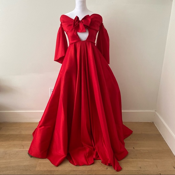 NEW!! Over The Top Red Off the Shoulder Dress - Picture 1 of 9